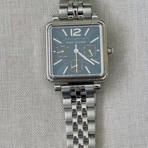 Marc Jacobs Silver Watch with Black Dial
